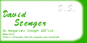 david stenger business card